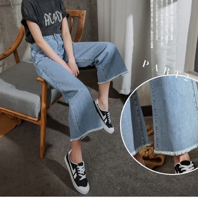 Quần bò ống rộng nữ hot trend