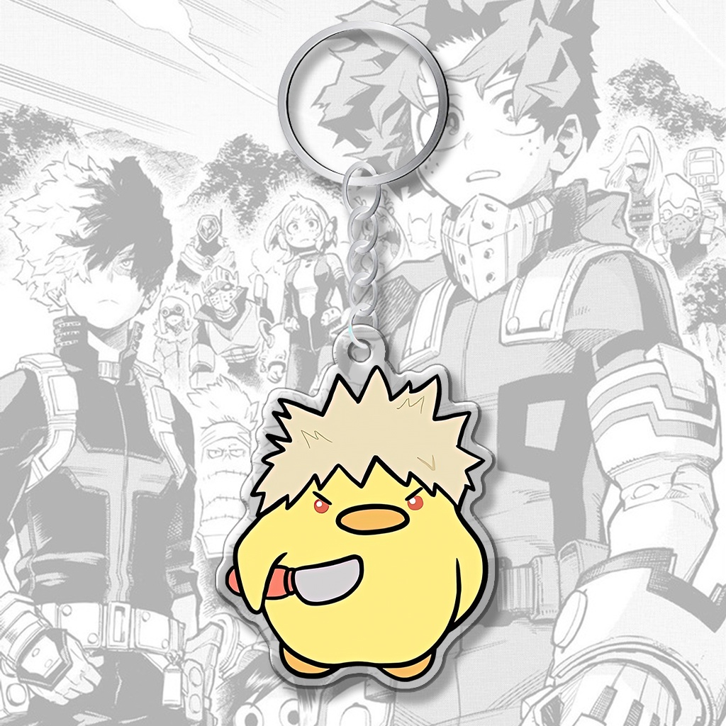 Móc khóa anime Thegioipuzzle My Hero Academia Shoto Deku Bakugo vịt vàng meme phụ kiện túi xách ba la lô