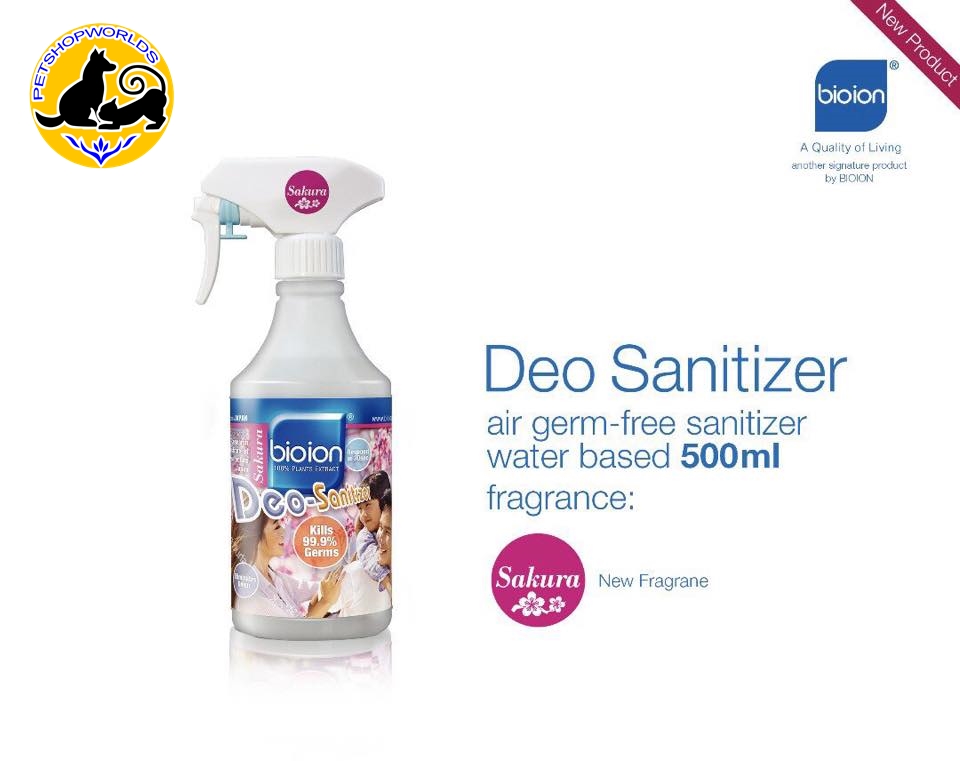 Chai xịt khử mùi diệt khuẩn bioion pet pounce hương anh đào 500ml