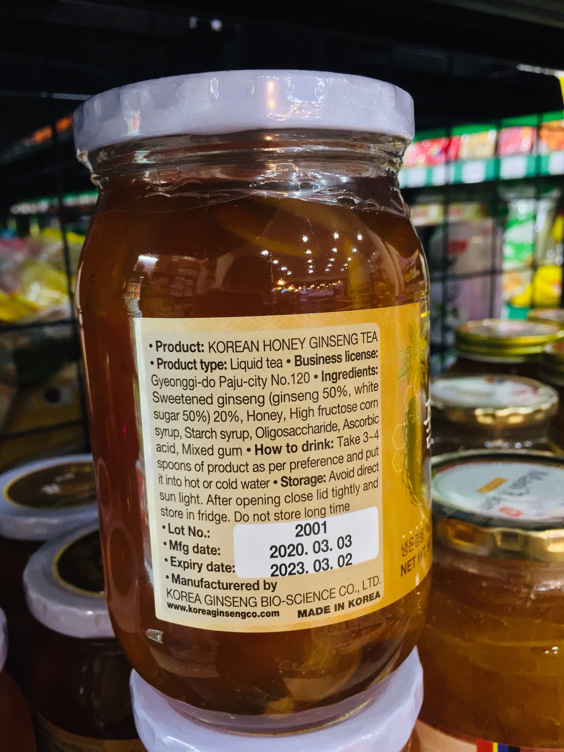 Sâm tươi ngâm mật ong Hàn Quốc Bio Apgold (580g/Lọ)
