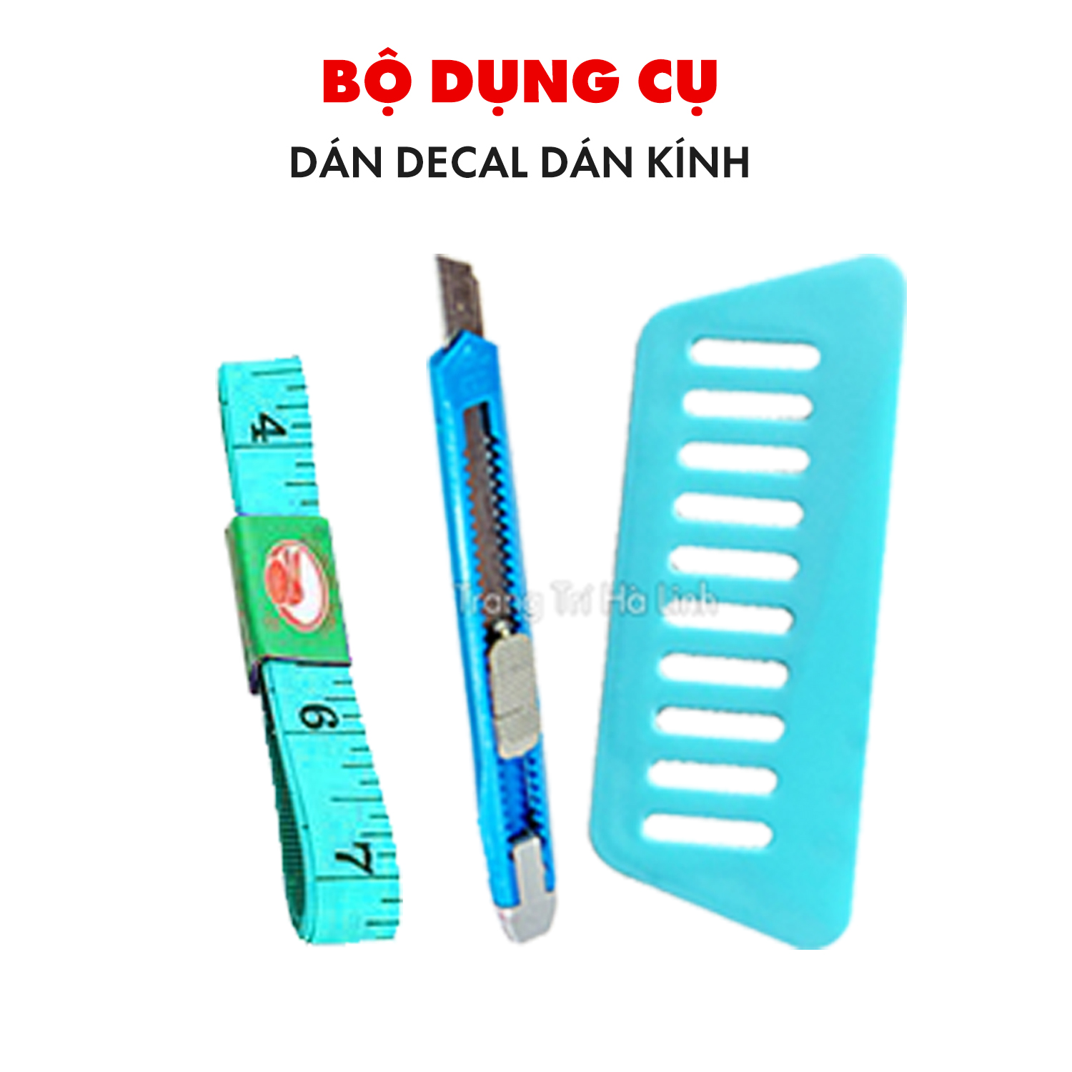 Bộ dụng cụ thi công hỗ trợ dán giấy dán tường , giấy dán kính gồm 3 món