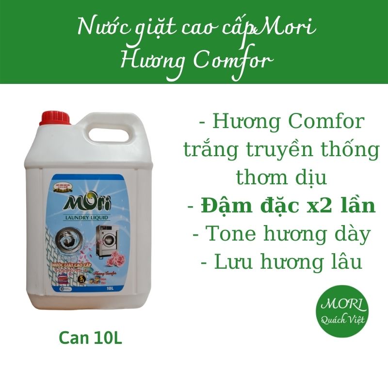 Nước giặt MORI hương Comf, can 10L
