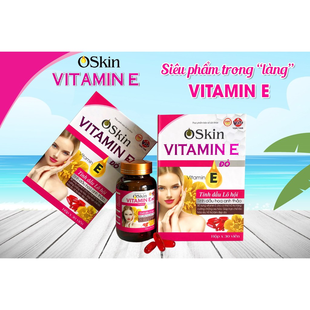 Vitamin E đỏ Oskin Hộp 30 viên