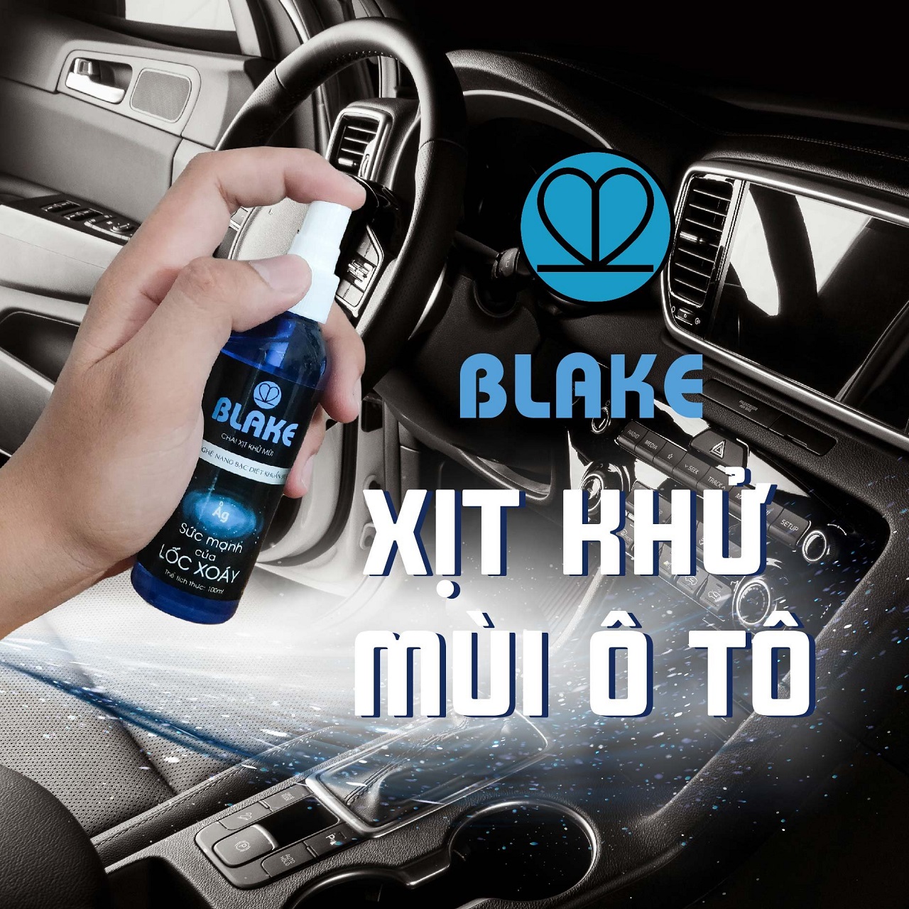 Xịt khử mùi ô tô Nano bạc hương nước hoa Blake