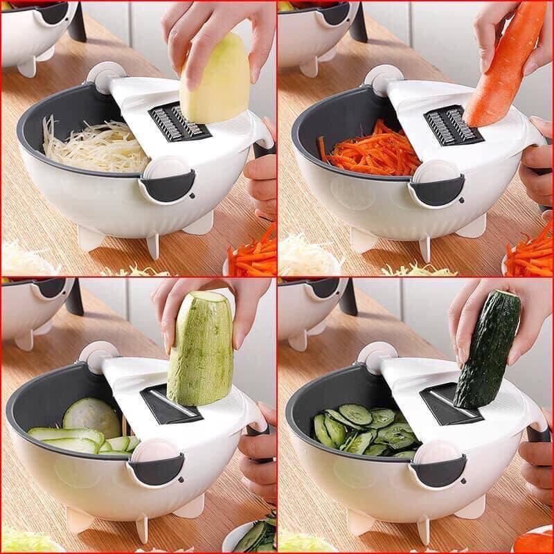 Thiết bị nạo, bào sợi, thái lát đa năng cho gia đình và nhà hàng, quán ăn, kèm rổ chậu rửa thông minh trong 1 sản phẩm, Thiet bi nao, bao soi, thai lat da nang cho gia dinh, nha hang, quan an kem ro chau rua thong minh tron 1 san pham