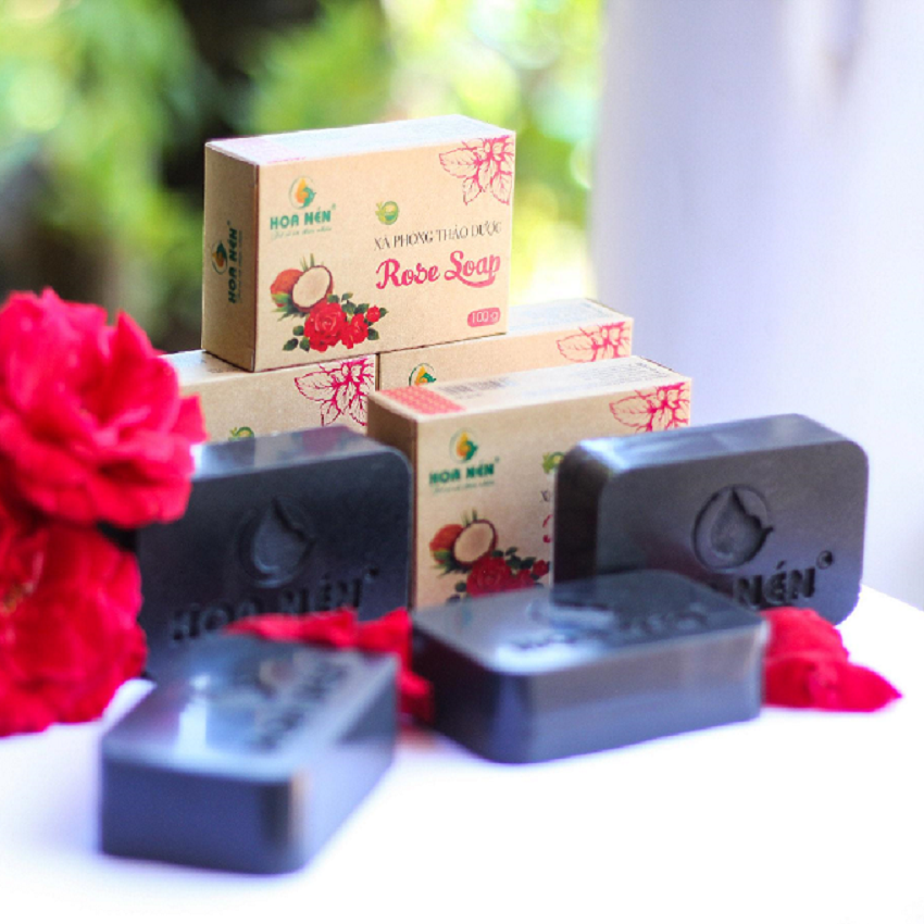 Xà phòng thảo dược Rose Soap Hoa Nén 100g