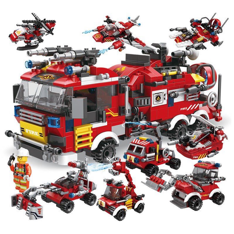Đồ chơi lắp ráp lego xe cứu hoả 8 in 1 - đồ chơi trí tuệ cho bé