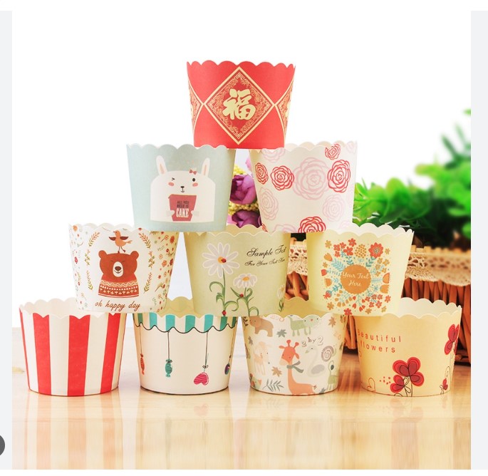 Cốc cupcake 7cm, 5cm 1 lốc ~50 cái (màu ngẫu nhiên)