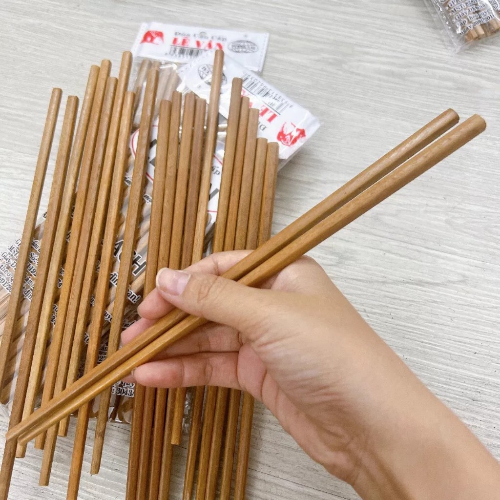 Set 10 Đôi đũa gỗ sao cao cấp (Lê Vân) - đũa chắc chắn