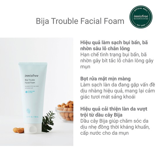[Mẫu Mới] Sữa Rửa Mặt Innisfree 150ml Đủ Loại [Bija - Volcanic - Green Tea]