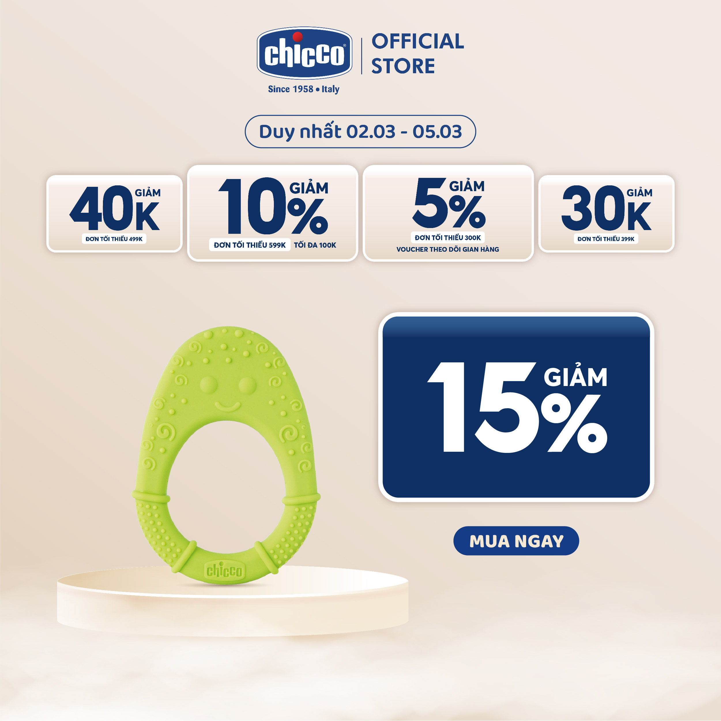 Gặm nướu quả bơ silicone siêu mềm Chicco