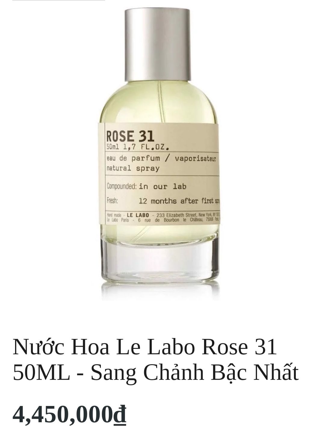 nước hoa labo rose 31 . 33