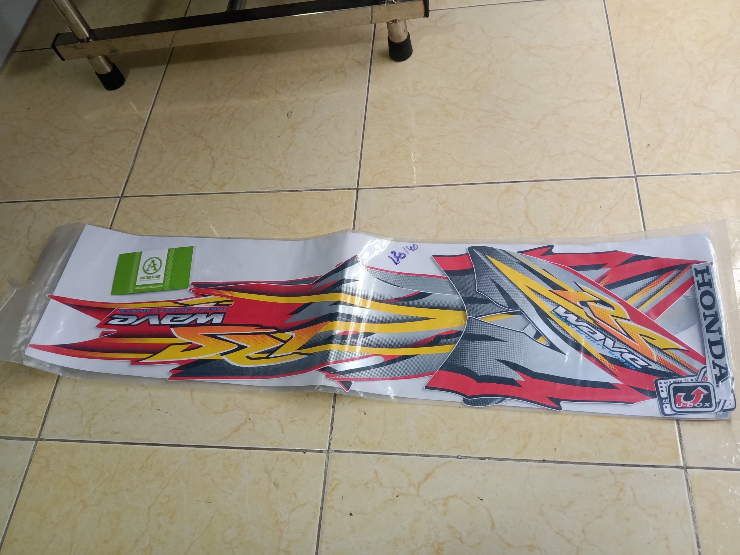 Trọn bộ tem rời dán xe máy Honda Wave RS màu đỏ