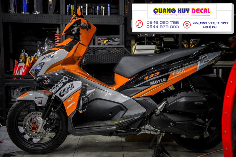 Tem trùm Air Blade cam đen Motul - Độ dán team trùm decal xe máy Air Blade cam đen Motul  - Team trùm decal xe máy Air Blade rẻ đẹp và chất