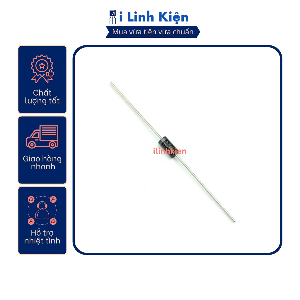 Diode 1n4007 1a 1000v thân to túi 10 con.