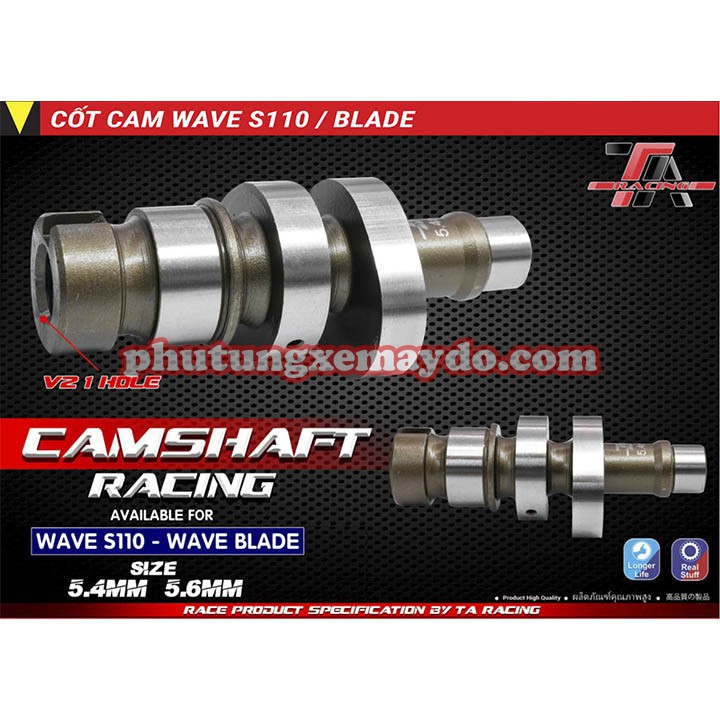 Cốt cam ws110 độ ta racing 1 lỗ