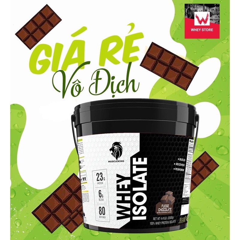 Sữa Tăng Cơ Whey Isolate 2 kg ( tặng shaker ) Muscleking