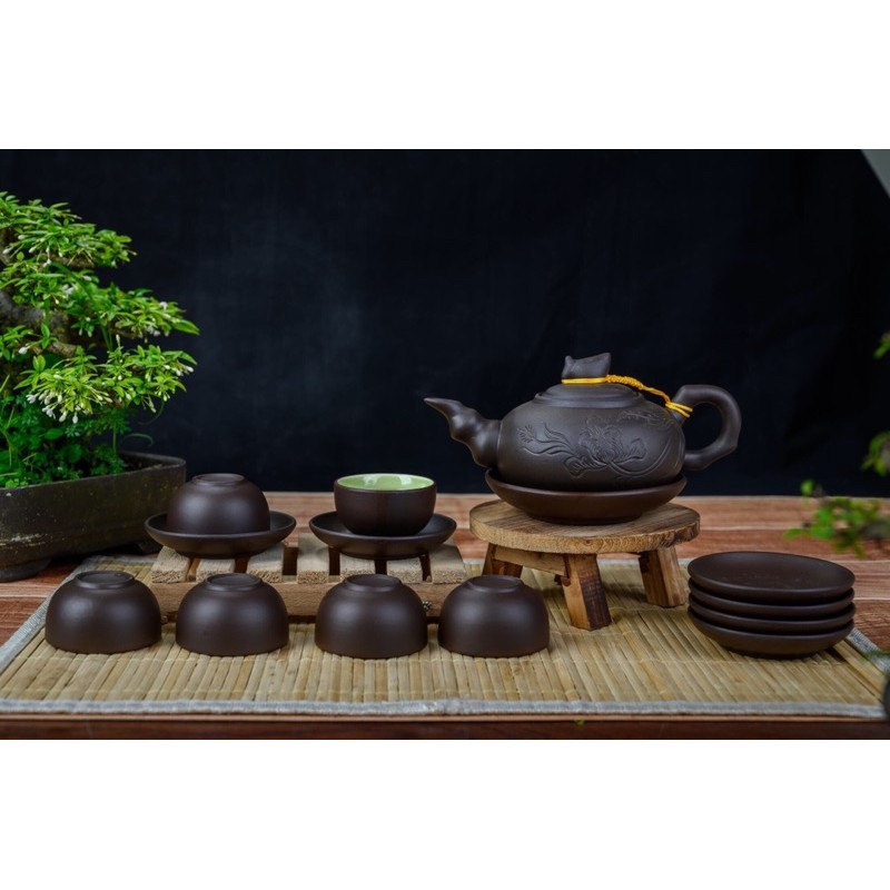 Bộ ấm chén tử sa nhỡ đen