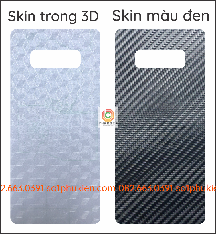 Dán carbon mặt sau Samsung Note 8 Note 9 7 FE S8 S9 Plus S7 edge 3D bảo vệ lưng máy
