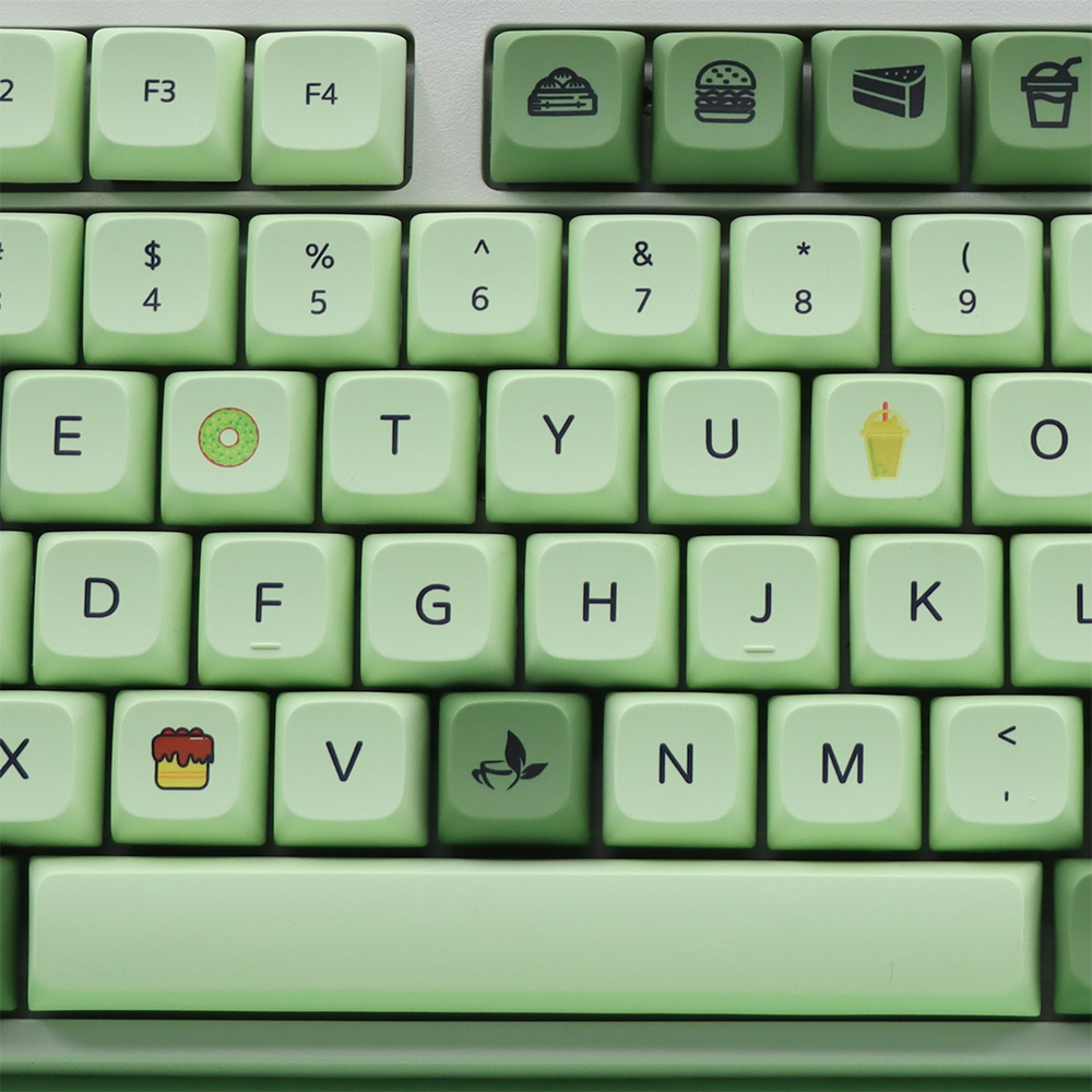 XDA Matcha Green Tea Dye Sub Japanese Keycap Set Thick PBT For Gh60XdPoker 87Tkl 104 Ansi Mechanical Keyboard 7U