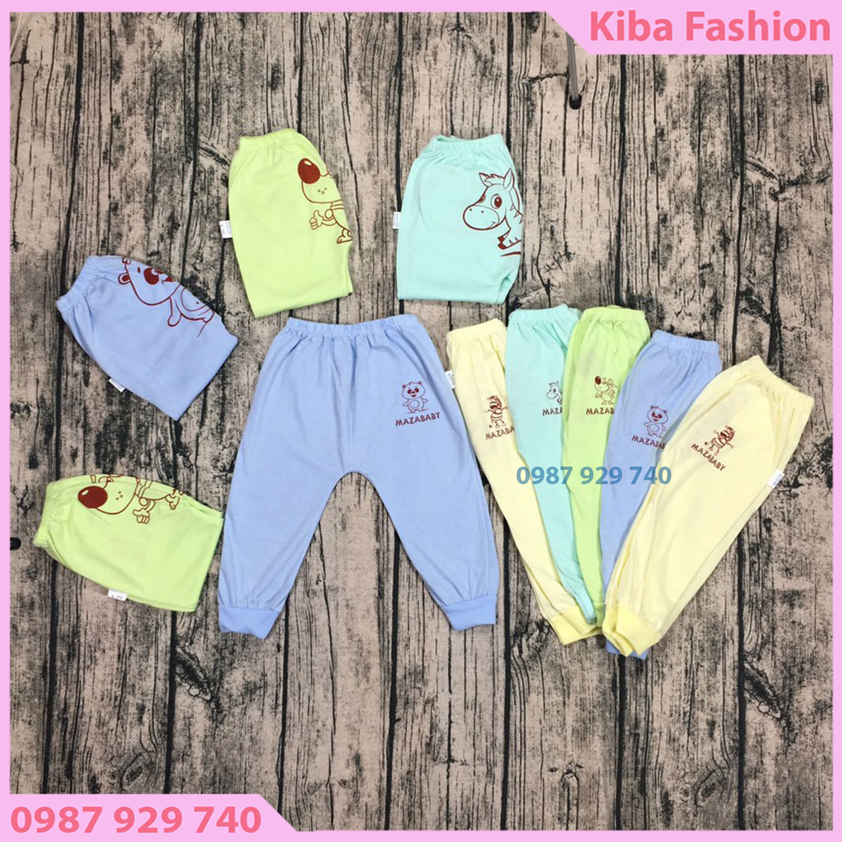 Combo 10 quần dài in hình ngộ nghĩnh 100% COTTON cho bé từ 2-15kg QDIMKF (100% Cotton ảnh thật) KIBA.shop ( đồ cho trẻ sơ sinh quần áo cho trẻ sơ sinh )
