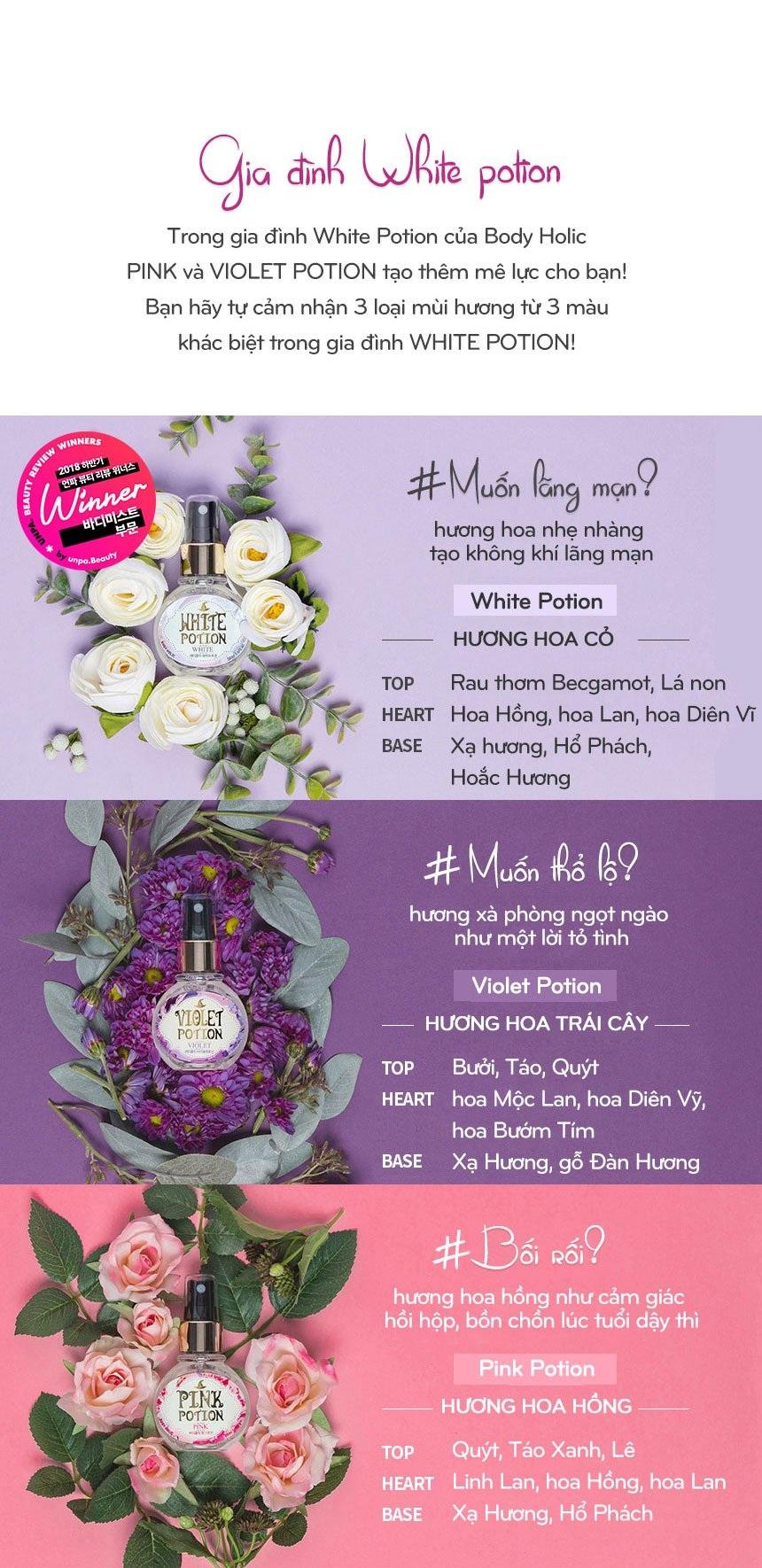 [HCM]Xịt Thơm Toàn Thân Và Tóc Body Holic