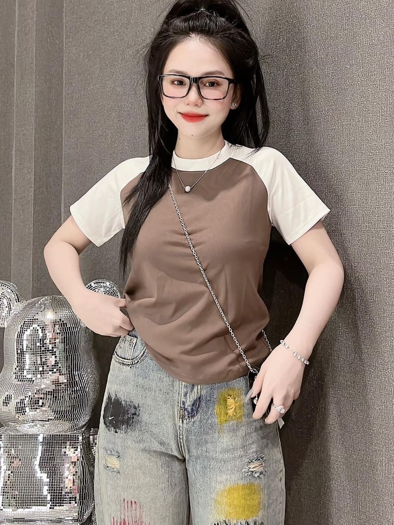 Áo thun dáng ôm nữ Tay Lỡ RAGLAN Trơn ( RAGLAN A.H )
