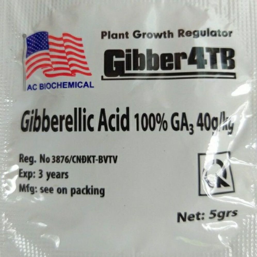 2 viên phân Bón Lá Gibber 4TB GA3 - Gibberellic acid 100%