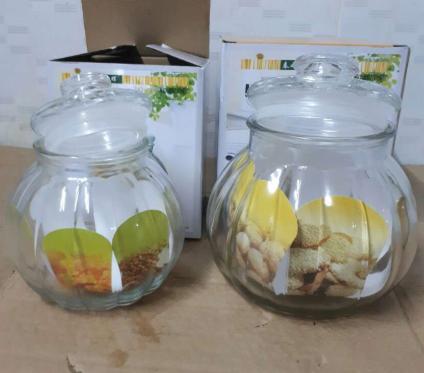 Hũ thủy tinh trái bí 1300ml