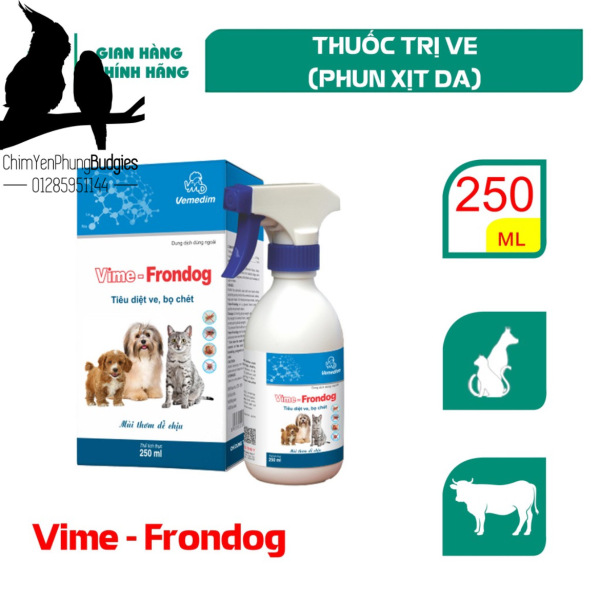 Vime-Frondog 250ml - Thuốc Xịt Trị Ve, Bọ Chét Cho Chó Mèo (mùi thơm dễ chịu)