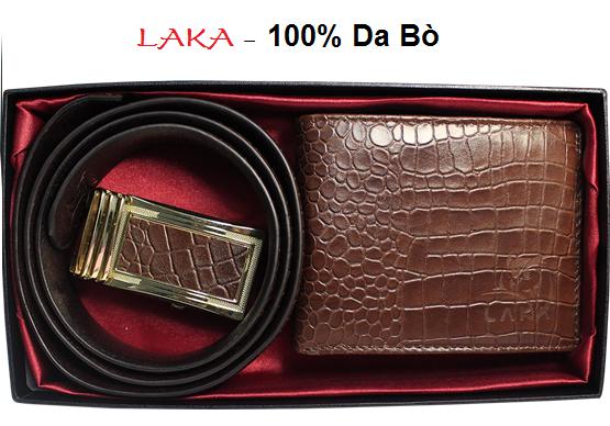 [HCM]Ví Nam Da Bò Laka Tặng Thắt Lưng Nam