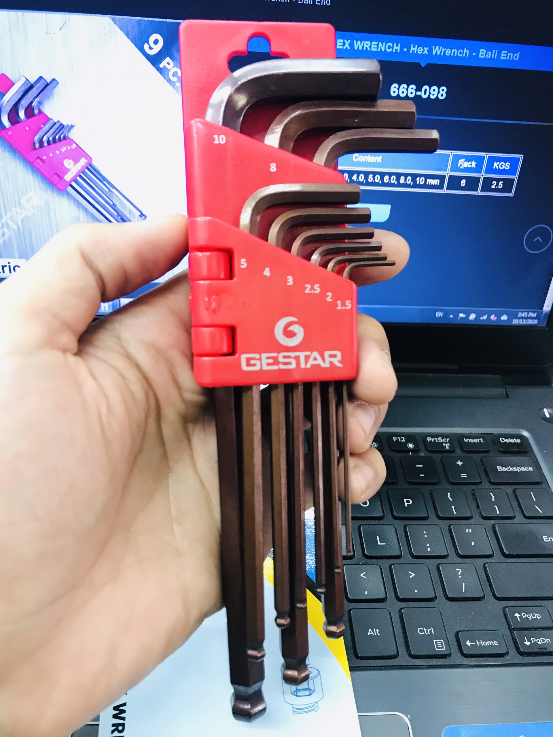 Bộ lục giác 9PCS bi ngắn 666-098 GESTAR