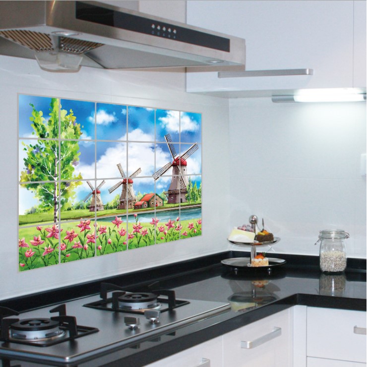 Combo 2 giấy dán tường bếp chịu nhiệt