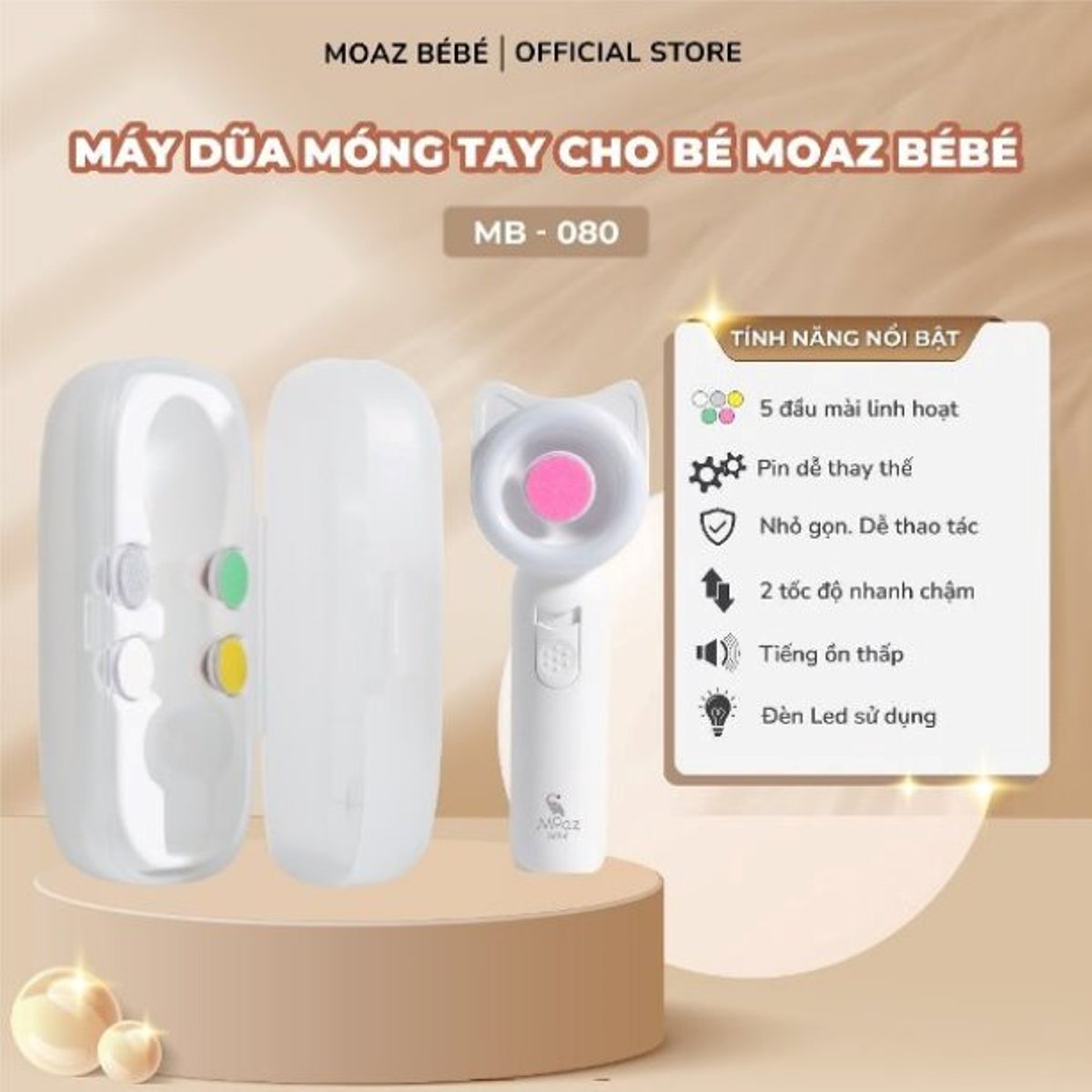 Máy dũa móng tay cho bé mb080 moaz bébé mb 080 mgm
