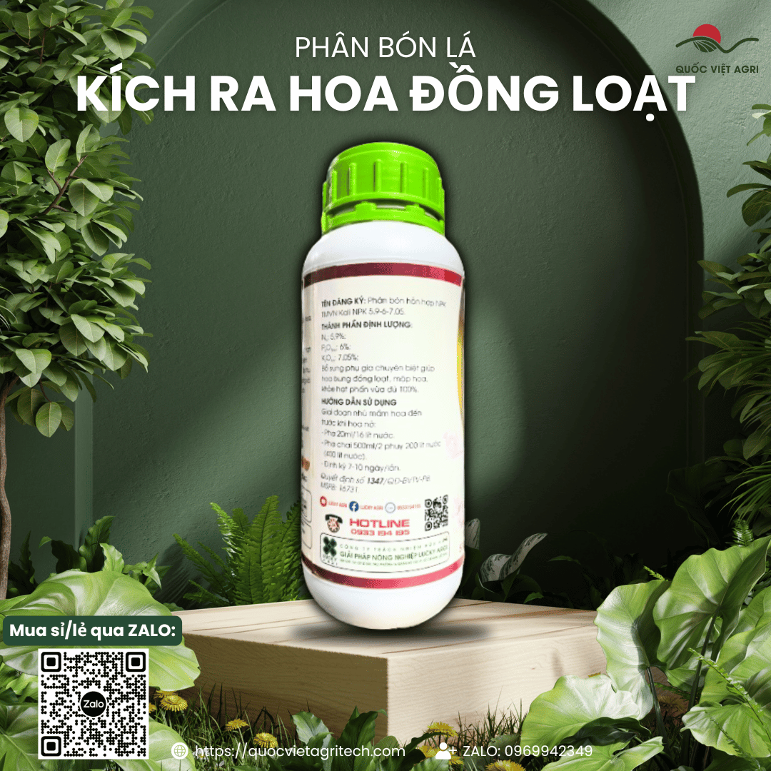 Phân bón lá NPK KÍCH RA HOA ĐỒNG LOẠT (chai 500ml) - Mập hoa, Khoẻ hạt phấn
