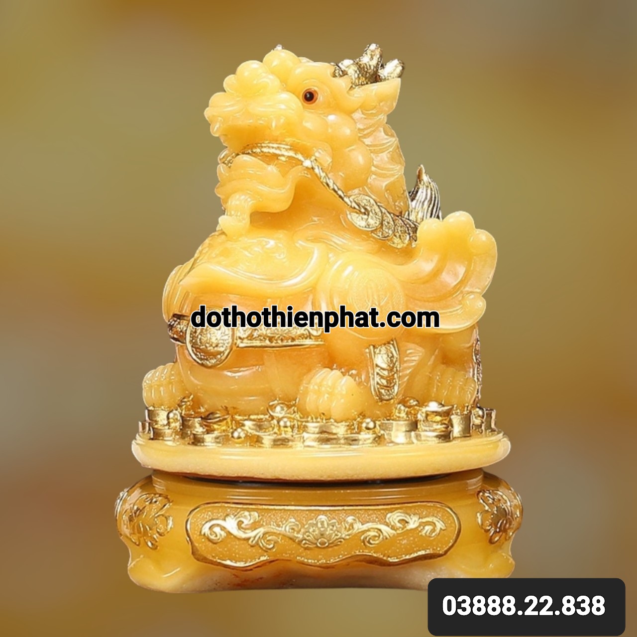 Phong Thủy Tỳ Hưu Đá màu vàng loại 1