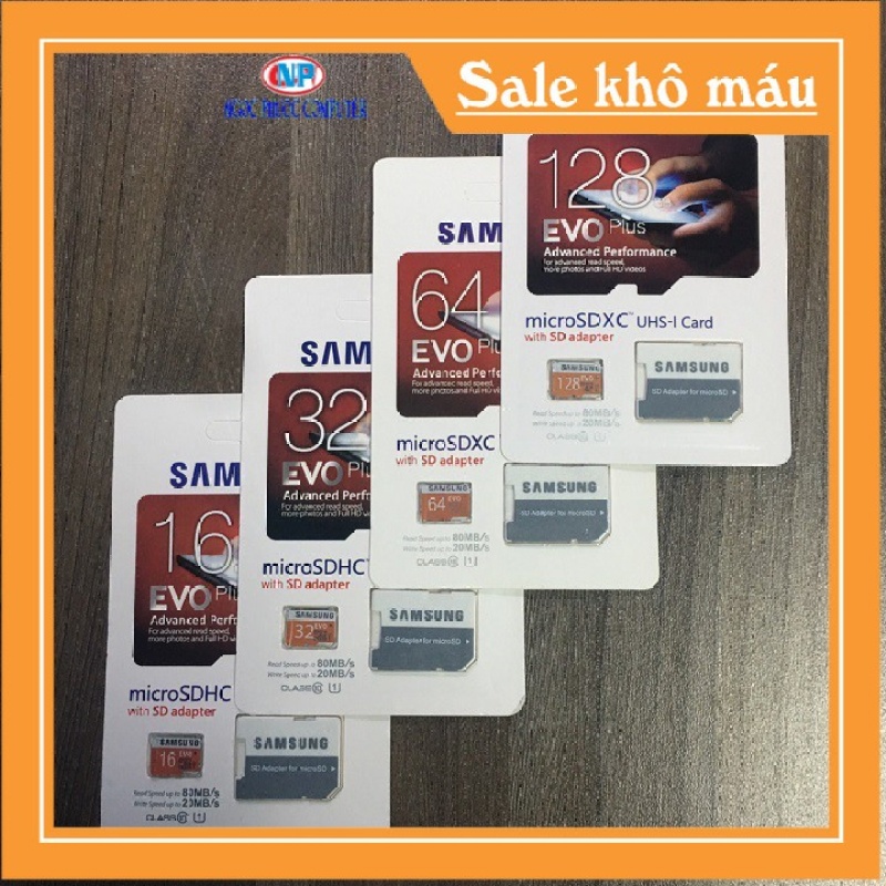 Thẻ nhớ MicroSD SamSung 128GB/64GB/32GB/16GB – Evo Plus Class 10  – Kèm Adapter – Bảo hành 5 năm