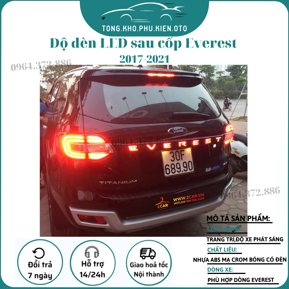 Độ đèn Led cốp Everest 2017-2020 2 chế độ