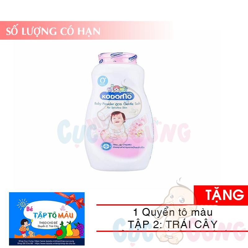 Phấn dưỡng ẩm cho trẻ Kodomo 50g - Gentle Soft TẶNG 1 quyển tô màu - phan duong am cho be
