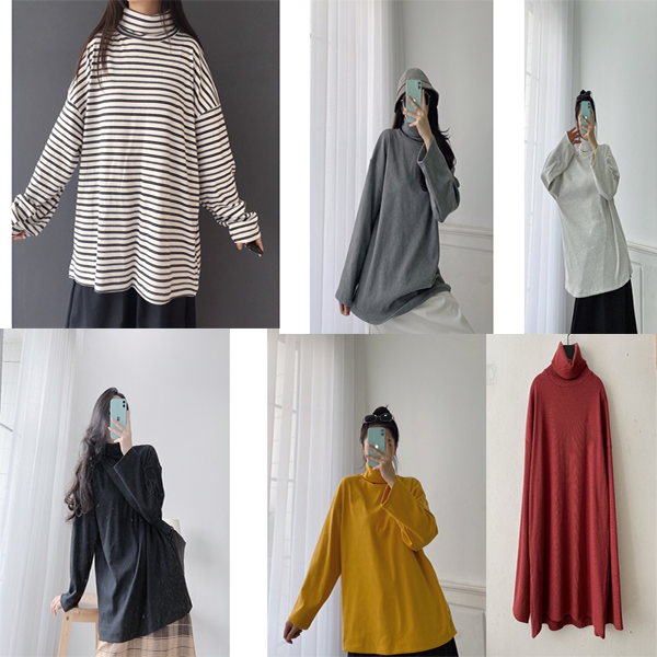 [HCM]Áo cổ lọ dáng rộng tay dài