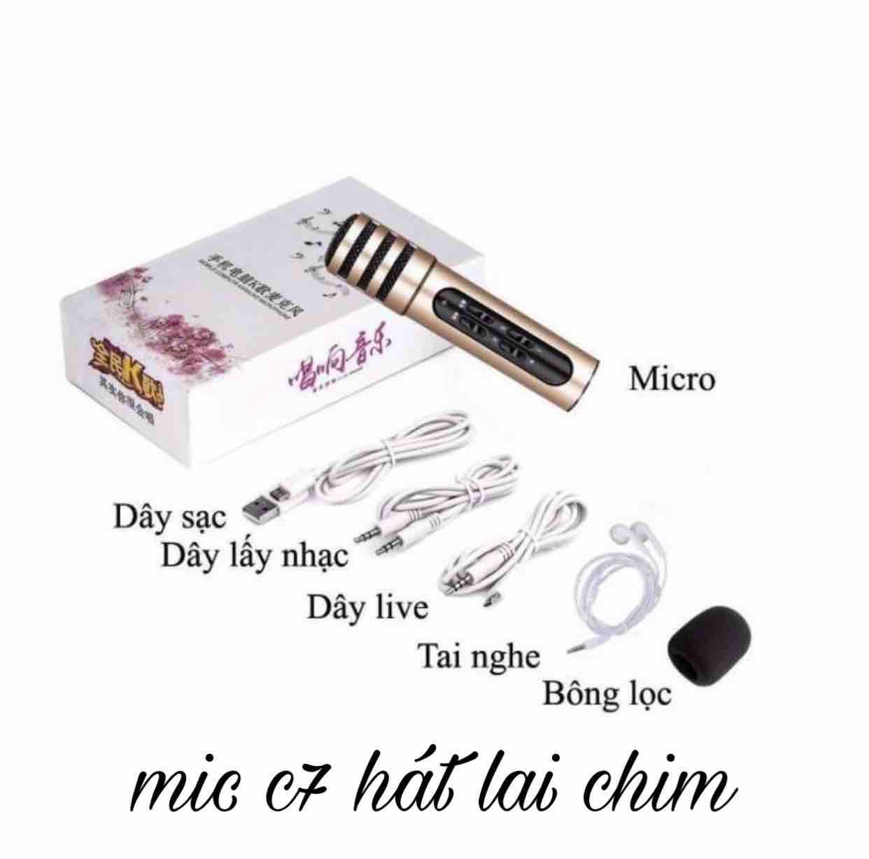 MIC LIVE STREAM THU ÂM C7 ĐẦY ĐỦ PHỤ KIỆN
