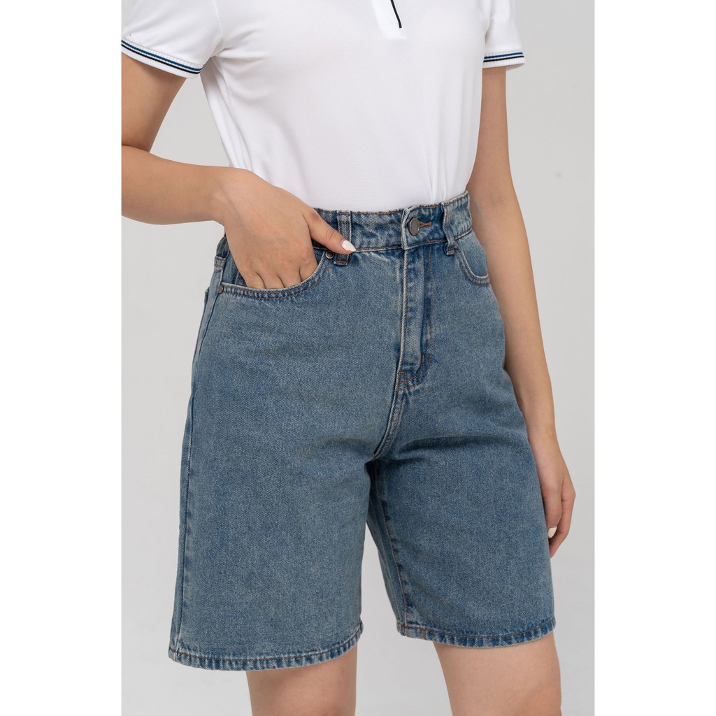 Quần short jean nữ Yody lửng nữ rộng co giãn năng động SJN3052