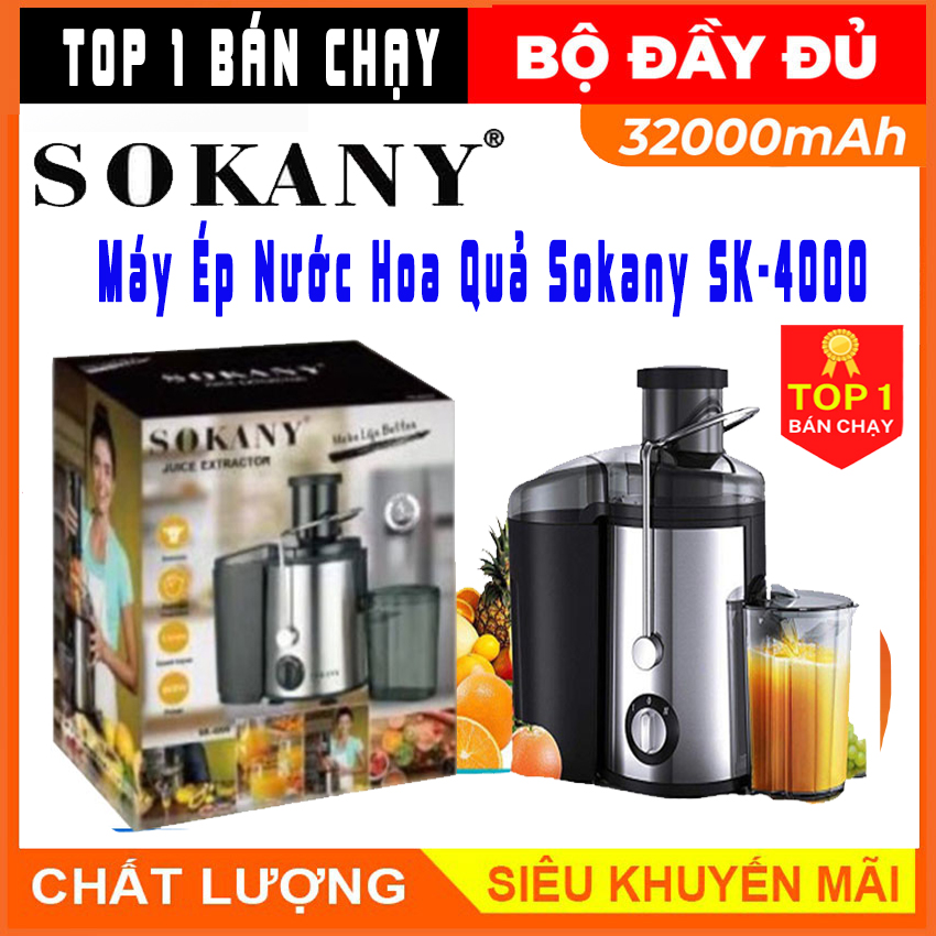 Máy hoa quả chậm sokany sk-4000, máy ép hoa quả đa năng , máy ép nước hoa quả tại nhà đa năng , tiện dụng , bảo hành 12 tháng