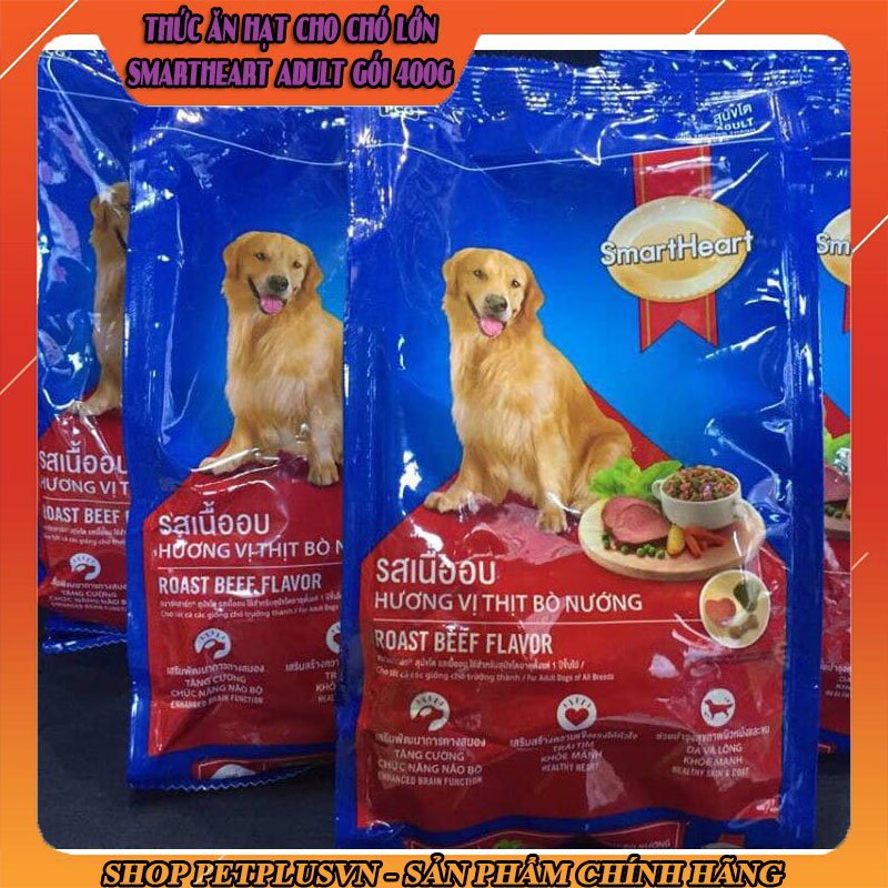 Thức ăn cho chó lớn Smartheart vị thịt bò nướng gói 400g