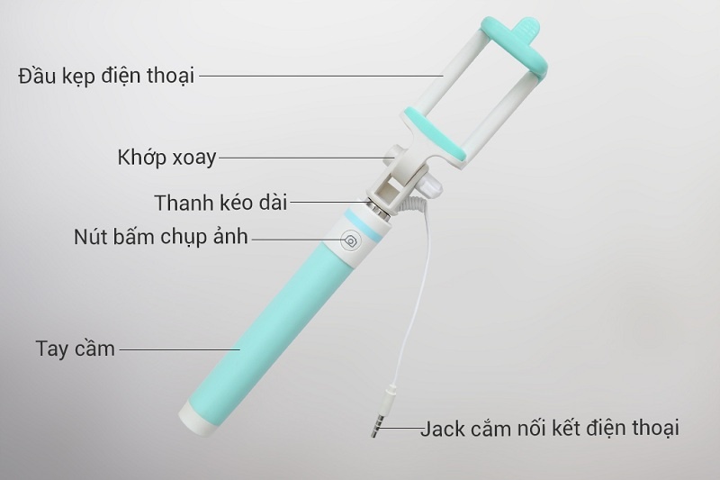 [HCM]Gậy selfi Monopod Macron M1 - Xanh