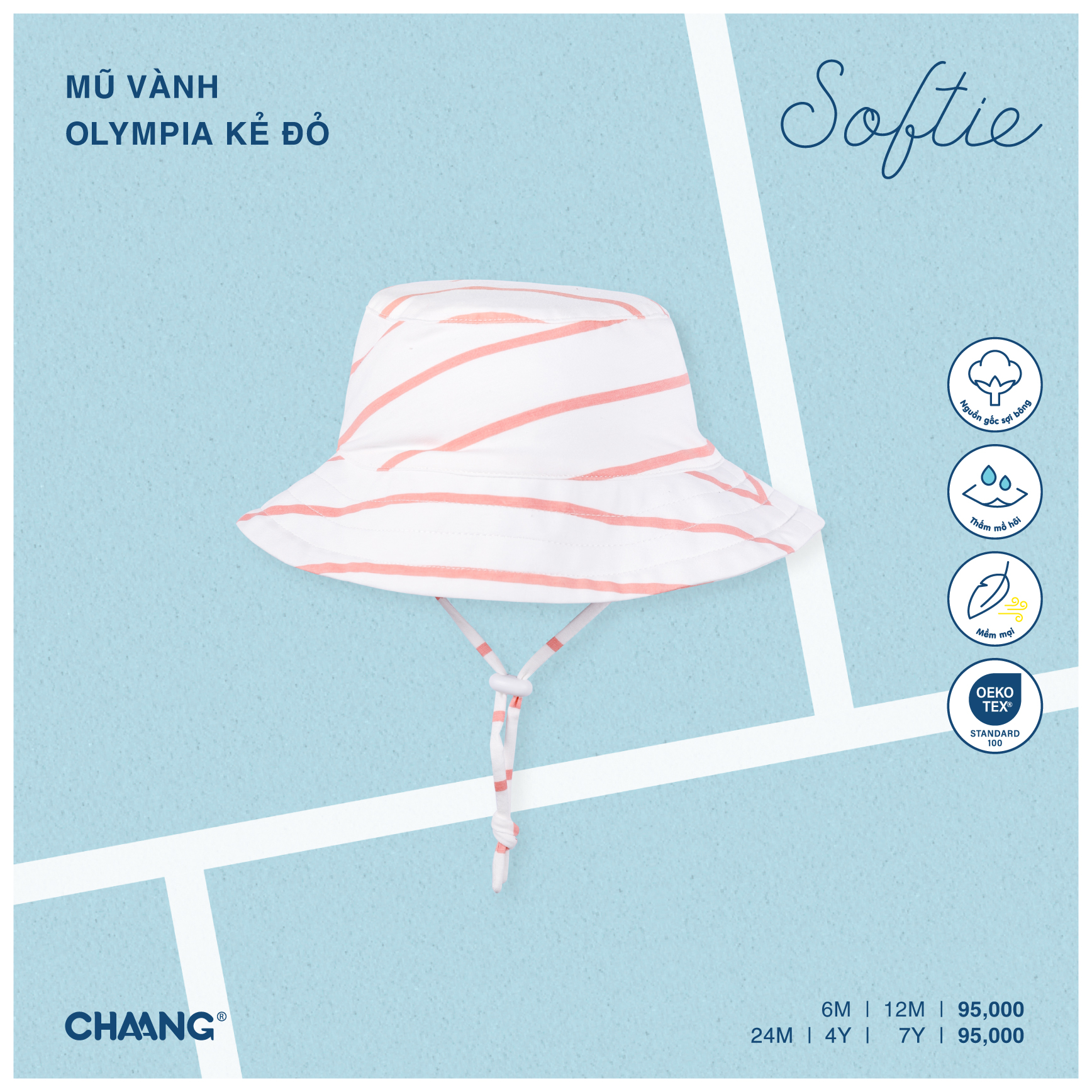 [CHAANG] Mũ vành dây rút bé gái Olympia Chaang