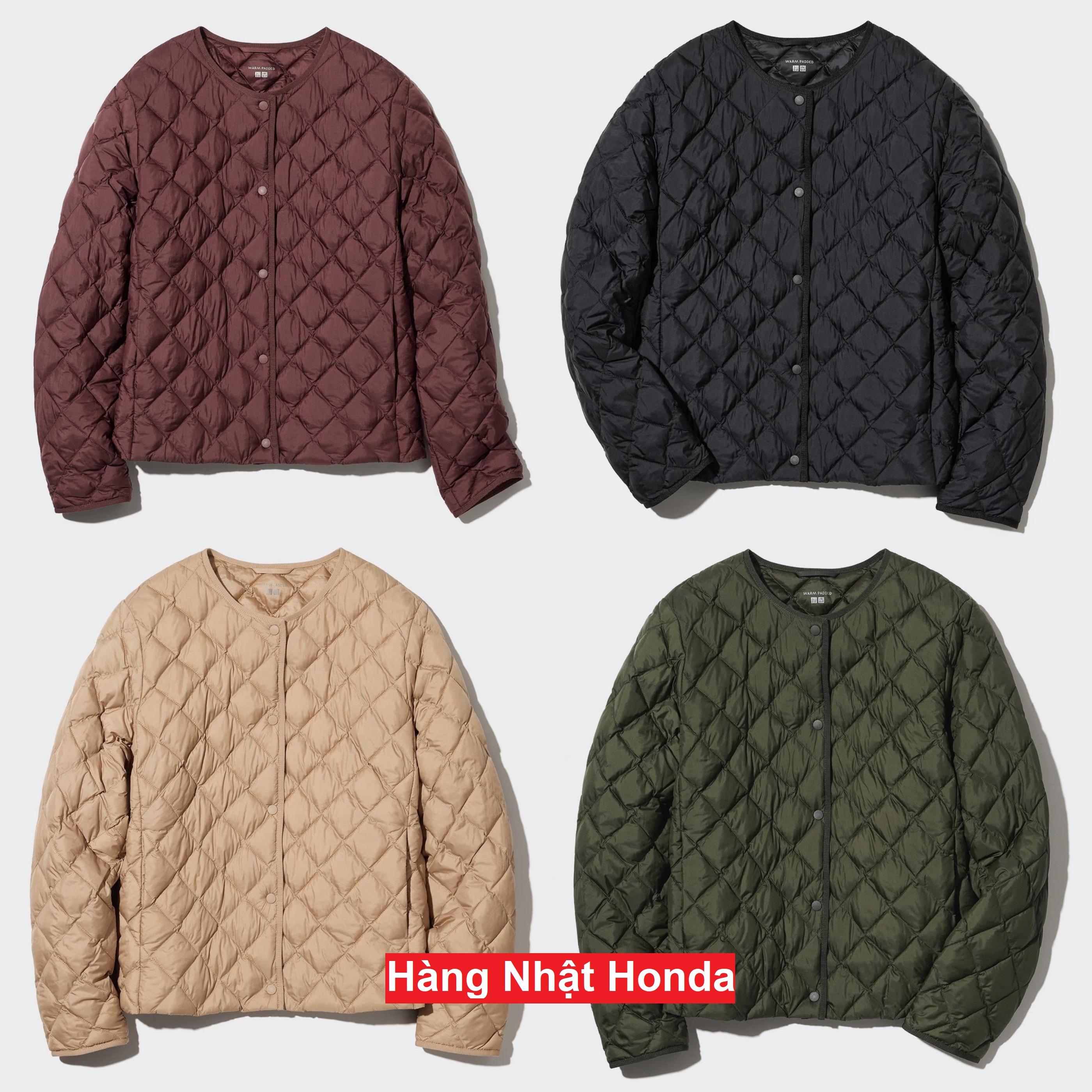 [Auth Uniqlo] Áo Phao Quả Trám Siêu Nhẹ Cổ Tròn Nữ - Tag Nhật
