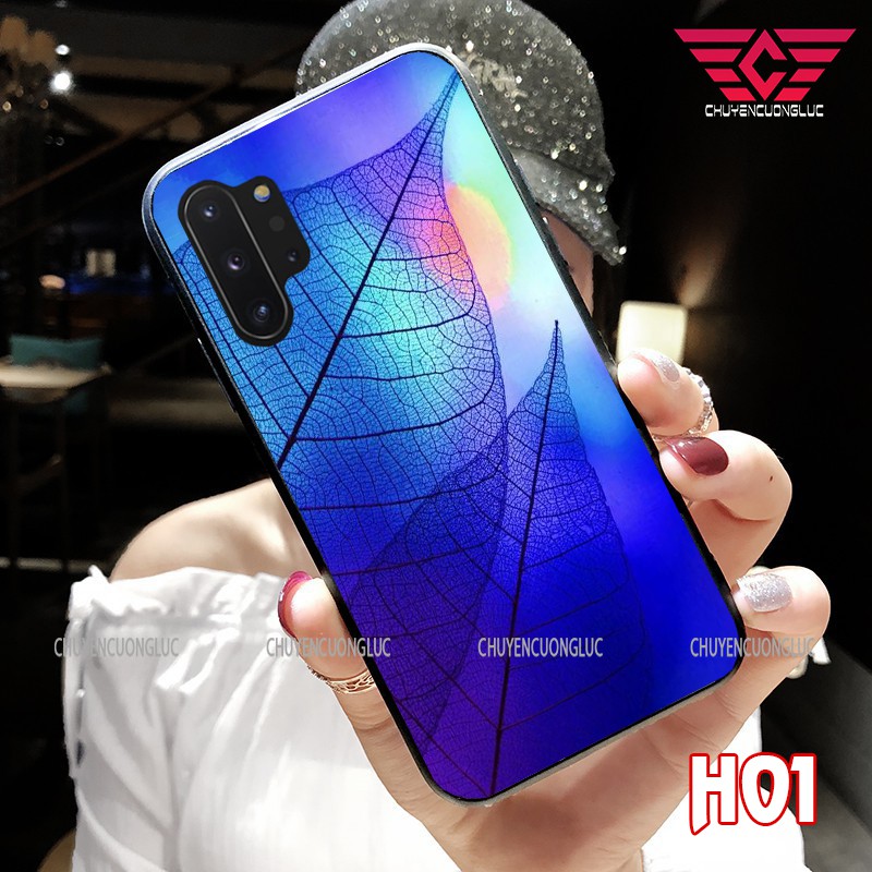 ỐP LƯNG SAMSUNG NOTE 10/ NOTE 10 PLUS/ NOTE 8/ NOTE 9 - HOA LÁ SANG TRỌNG BẰNG KÍNH