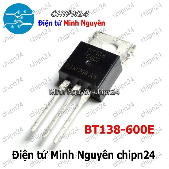[2 con] (KT1) Triac BT138-600E TO-220 12A 600V (BT138-600 BT138) - HH003861