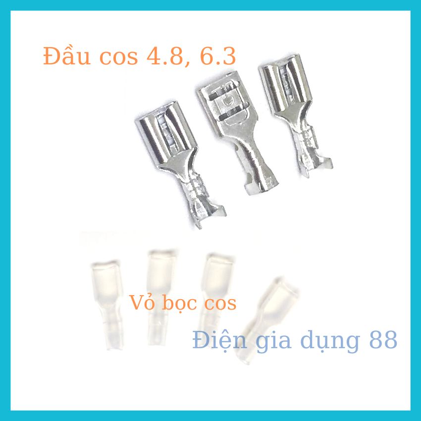 Đầu cos ghim trung 4.8, ghim lớn 6.3 cho ô tô, xe máy, đầu cos dây điện loại cái